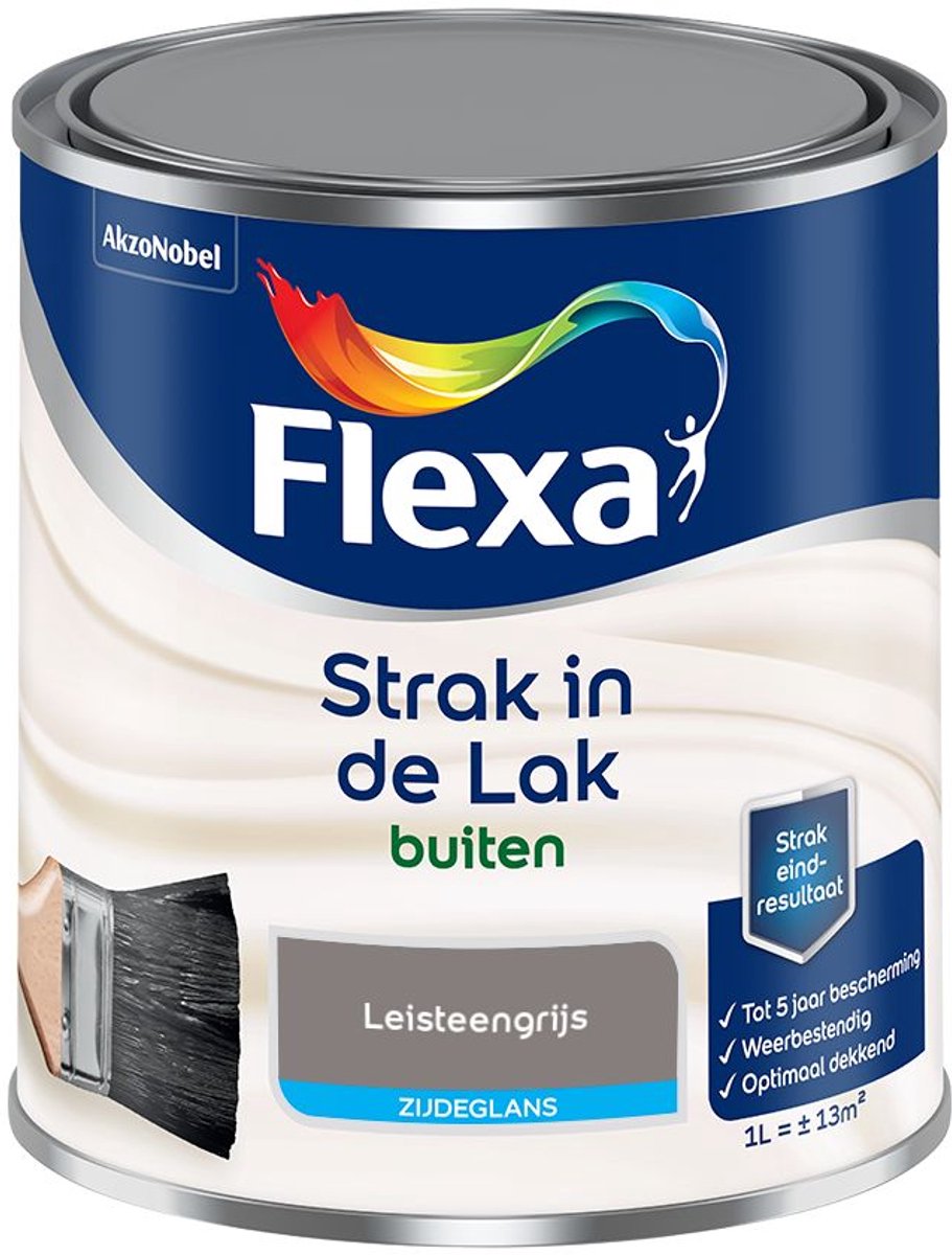 Flexa - Strak in de Lak Buitenlak Zijdeglans - Leisteengrijs - Mengverf - 1 L