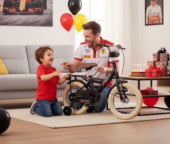 2Cycle First kinderfiets 14 inch (3 tot 5 jaar) voor jongens zwart