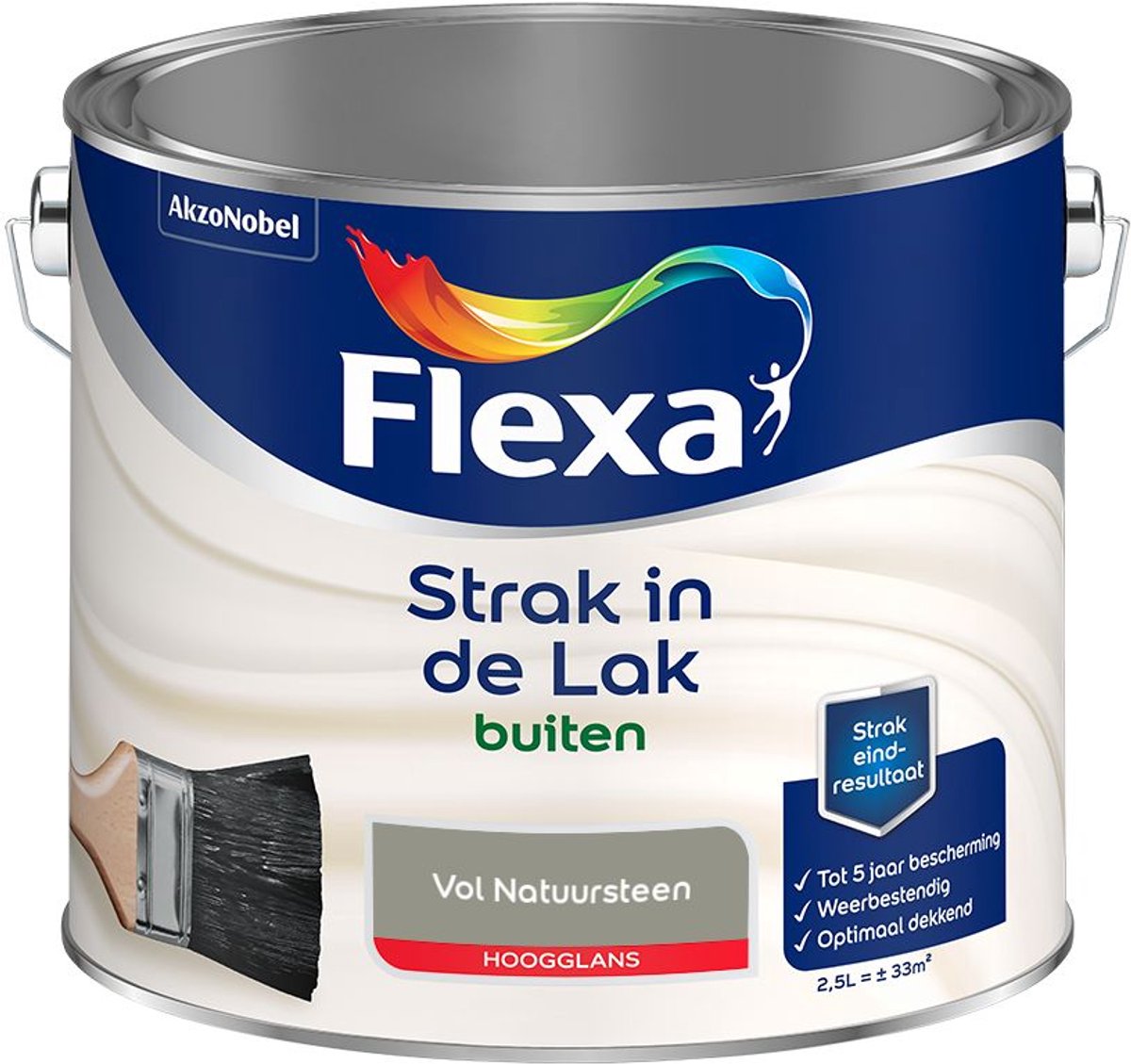 Flexa - Strak in de Lak Buitenlak Hoogglans - Vol Natuursteen - Mengverf - 2.5 L