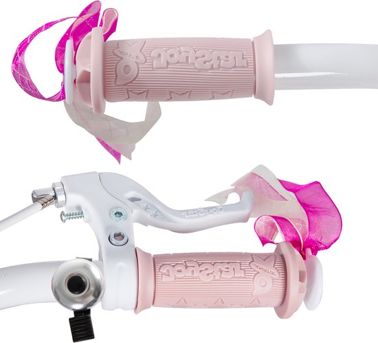 Joystar Unicorn Kinderfiets voor Meisjes - 16 Inch - Mand - Zijwieltjes - Bel - Handrem - Roze - Geschikt voor buitenactiviteiten in de lente - Geschikt voor buitenactiviteiten in de lente van JOYSTAR — afbeelding 5