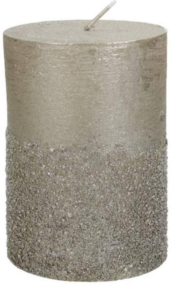 Glitter Stompkaars Champagne – Ø7 x H10 cm – 42 branduren – Kersten