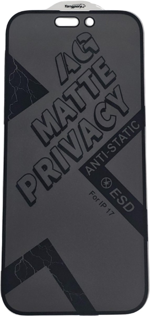 Mobile5 - Privacy Glas Screenprotector voor iPhone 17 - Mat Privacy - Anti Reflectie - Kras en Valbestendig - Volledig schermvullend - Zwart omlijnd