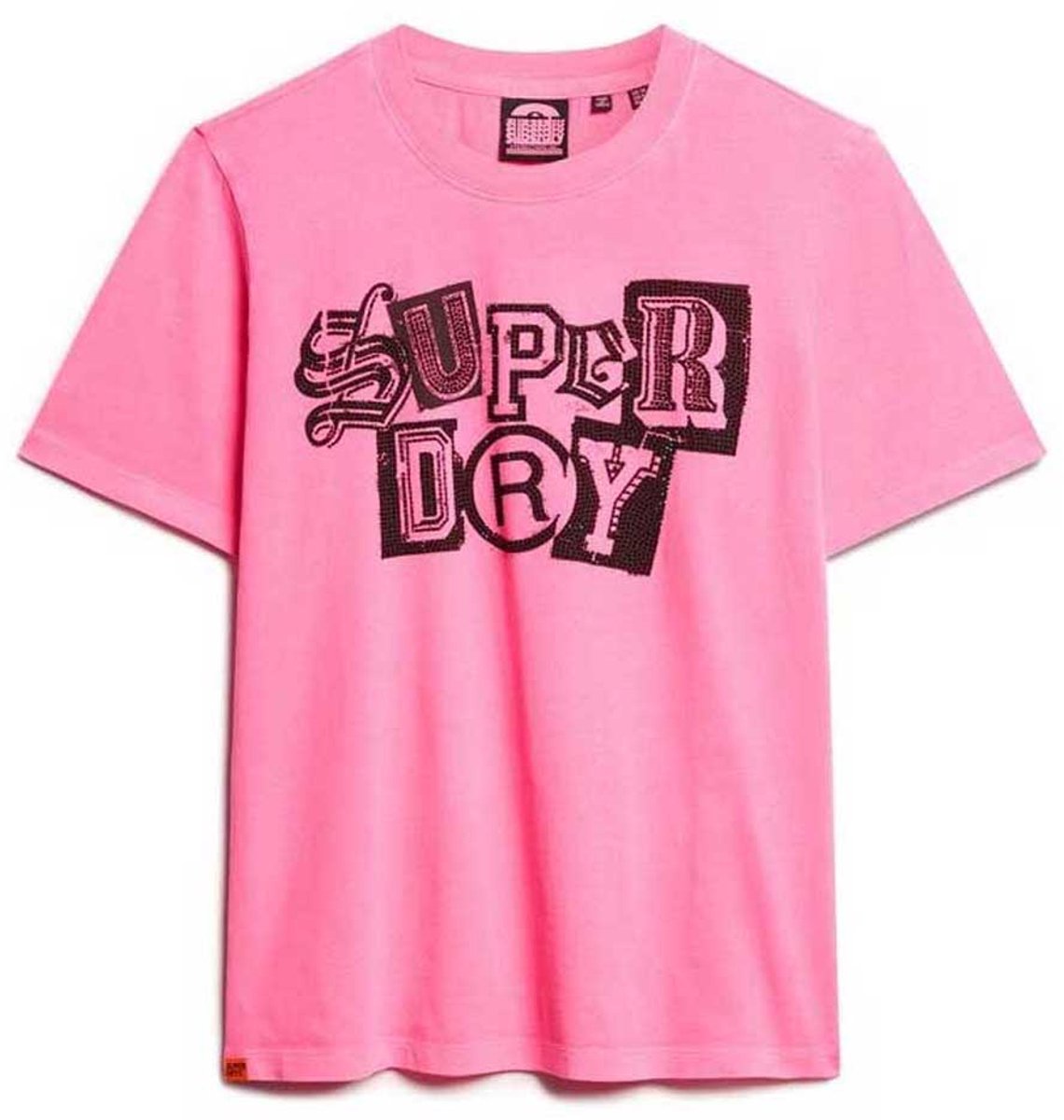 Superdry Punk Poster Relaxed T-shirt Dames T-shirts Roze