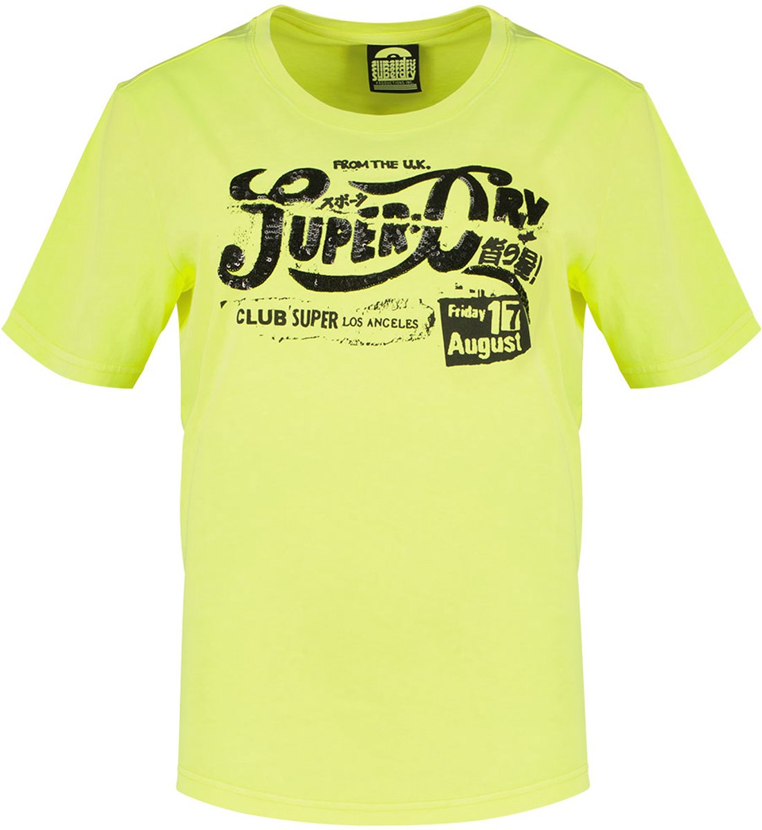 Superdry Punk Poster Relaxed T-shirt Dames T-shirts Geel