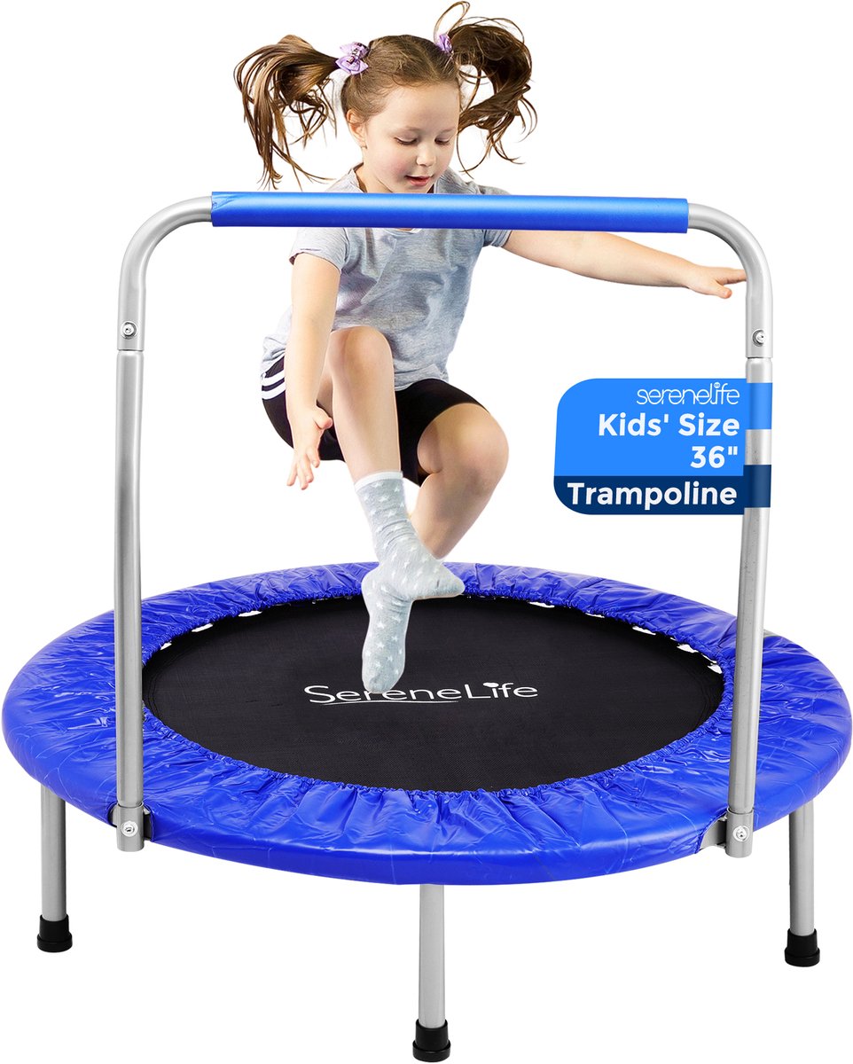 SereneLife Fitness Trampoline – Opvouwbare Mini Trampoline voor Kinderen en Volwassenen - 91/102- Tot 100 kg