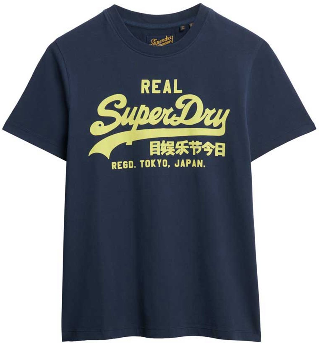 Superdry Vintage Neon T-shirt met logo Dames T-shirts Marineblauw