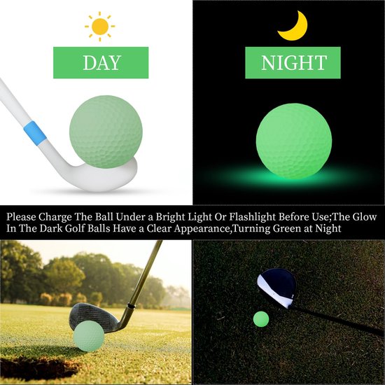 JeiibrZui LED-Golfbal - Nachtgolftraining - UV-oplaadbare Golfbal - 1 - Nacht Golfen Groen van JeiibrZui — afbeelding 2