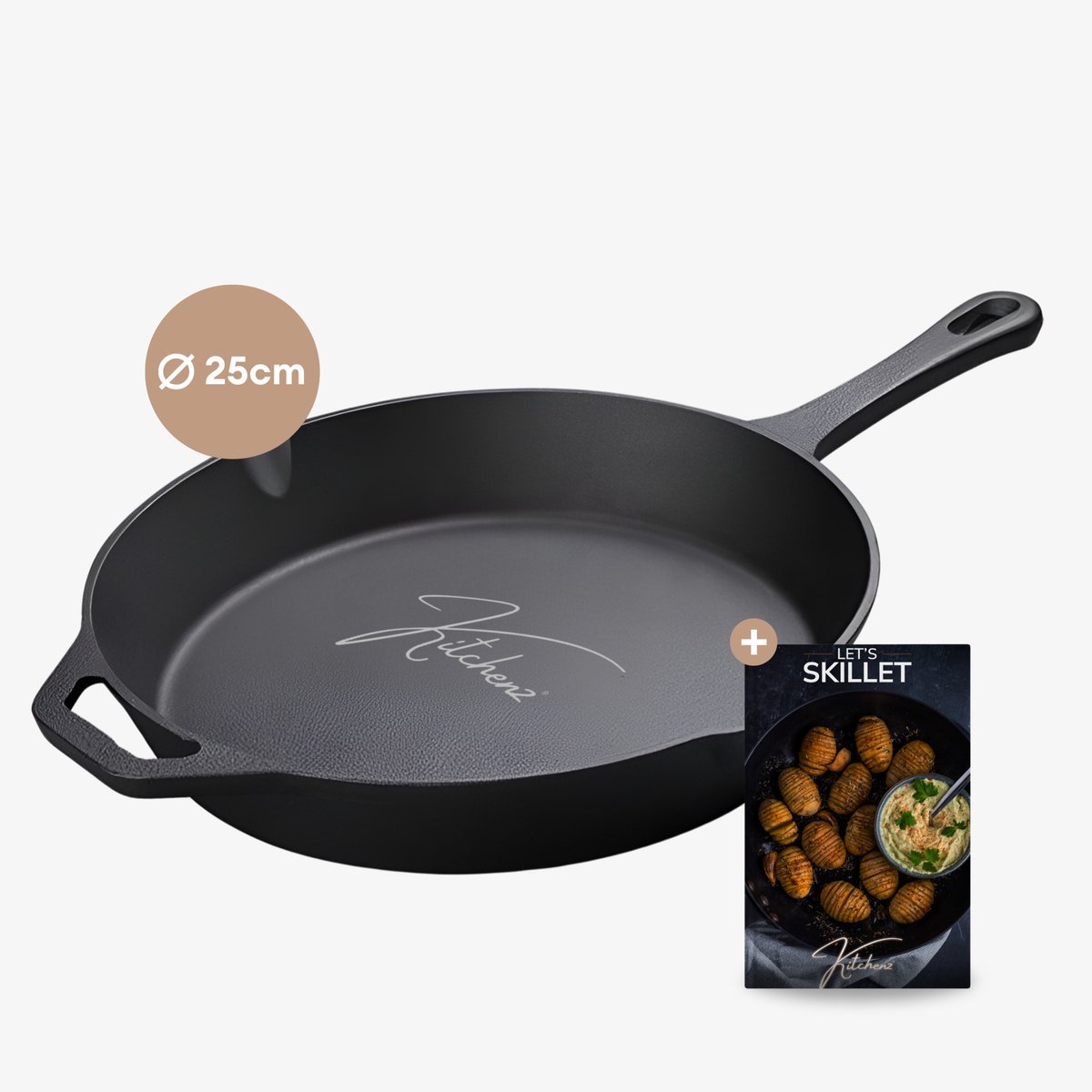 Kitchenz- Skillet 25cm - Gietijzeren Pan