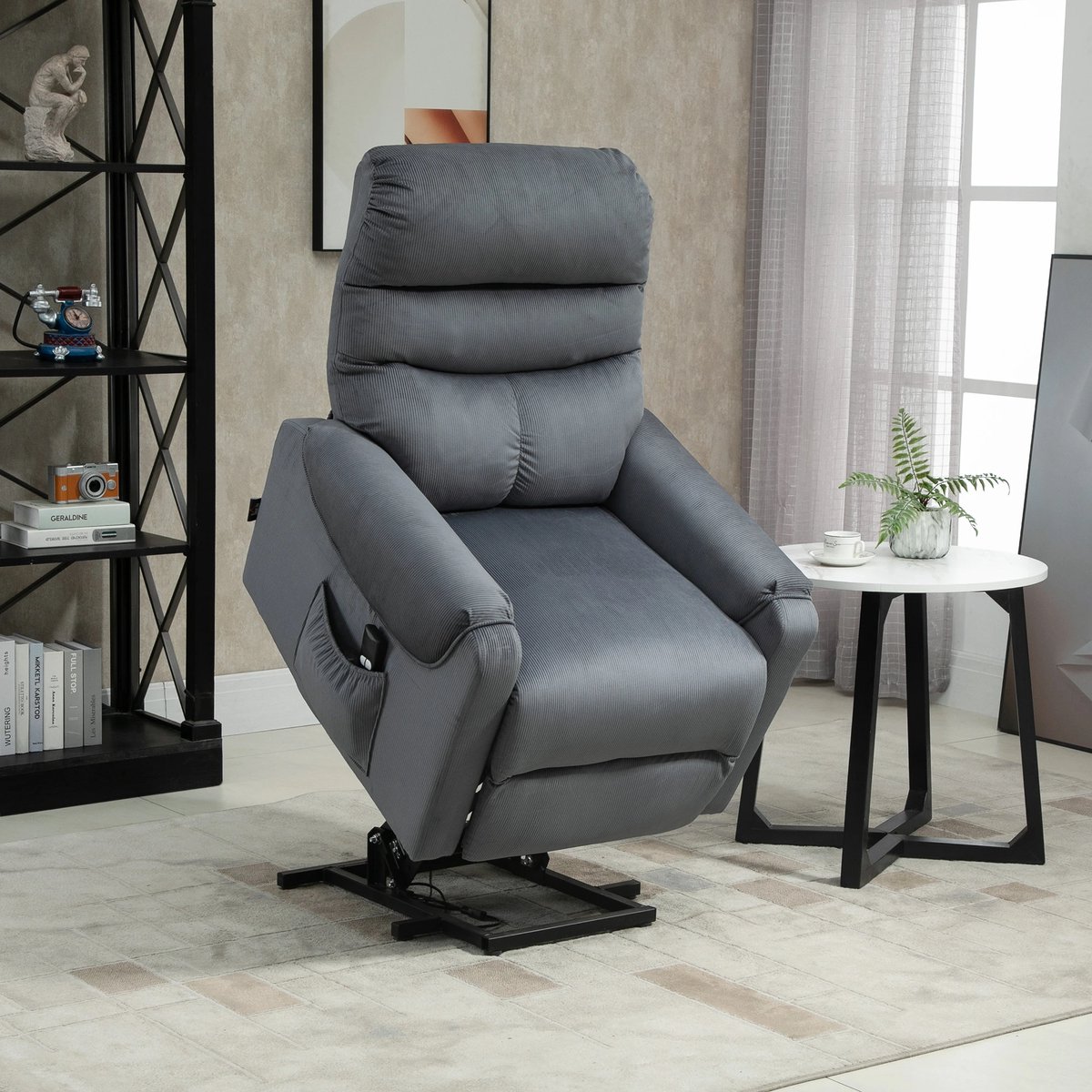 ViaEcom Elektrische Relaxfauteuil Donkergrijs met Armleuning - afbeelding 2