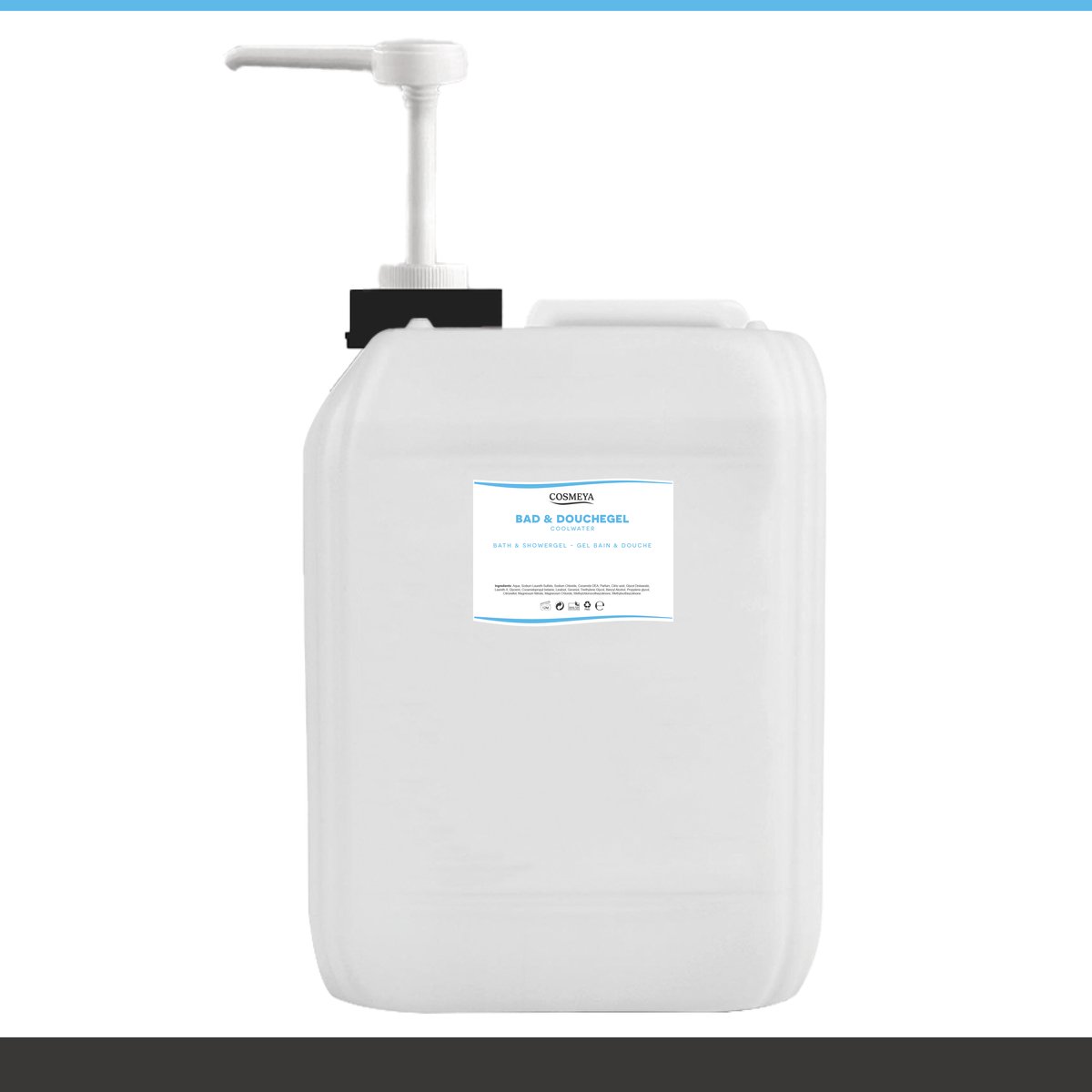 Bad & Douchegel - Coolwater - Transparant - 12 Liter - Jerrycan - Met pomp - Navulling - Navullen - Shower gel - Showergel - Douche gel - Shampoo - 3 - 5 - 6 - 10 | LP5