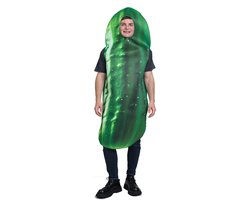 Kostuum Augurk – One Size – Inclusief Jumpsuit – Carnaval, Foute Party & Verkleedkleding