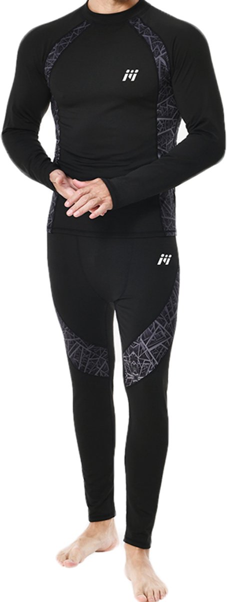 Thermo Ondergoed set voor Heren : Ademend en Comfortabel Basislaag voor Voetbal, Tennis, Skiën, Hardlopen en Outdooractiviteiten-Camo-M