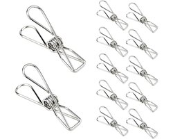 40 stuks - Clips - Metalen clips - Metalen wasknijpers - Roestvrijstalen wasklemmen - RVS - Roestvrij en super stevig - Knijpertjes voor Kaarten of Foto's