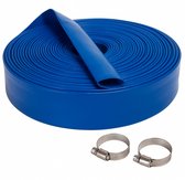 Deltaline Platte Afvoerslang voor Dompelpompen – 2 inch / 50 mm – 50 m – 3 Bar – Incl. 2 Slangklemmen