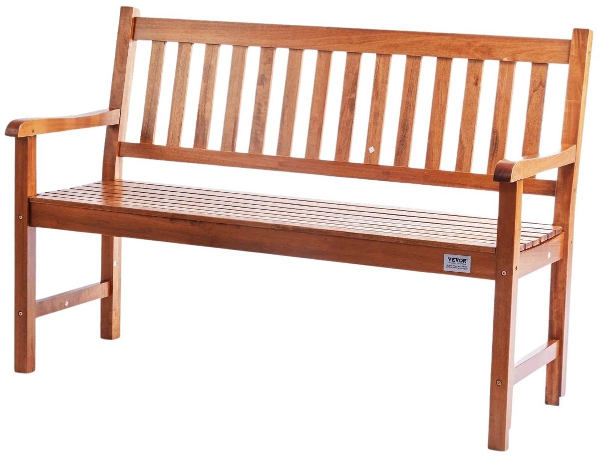Betaalbare Goederen® - Tuinbank - houtskleur - tuinbankjes weerbestendig - tuinbanken - tuinbank met tafel - tuin bank - tuinbank kunststof