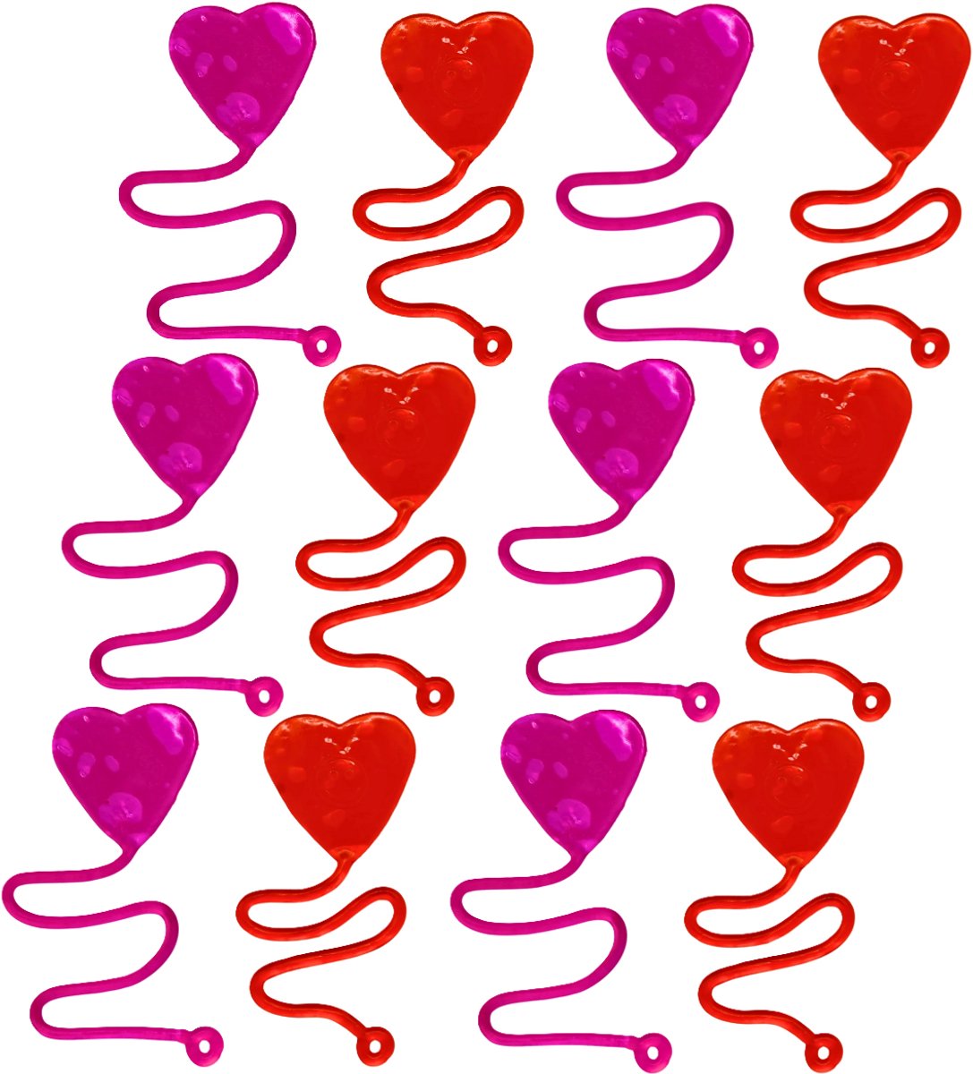 Sticky Hearts – Glibberige Plakhandjes in Hartvorm 4 cm– Nostalgisch Sticky Speelgoed & Traktatie voor Kinderen (12 stuks)
