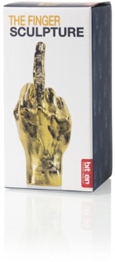 Gouden middelvinger beeldje - Bitten Design