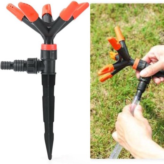 Automatische Tuinsproeie - 360° Tuin Sprinkler Rotatie - 5-Armig - Verstelbare Hoogte -Beregeningssysteem - Geschikt Voor Het Bewateren Van Planten - Roterende Gazonsproeier - Sprinkler - Water Sproeier - Gazonirrigatiesysteem Voor Buiten