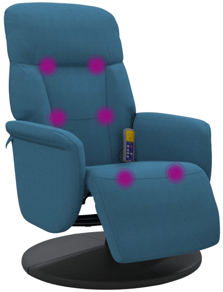 vidaXL Massagestoel Verstelbaar met Voetensteun Blauw