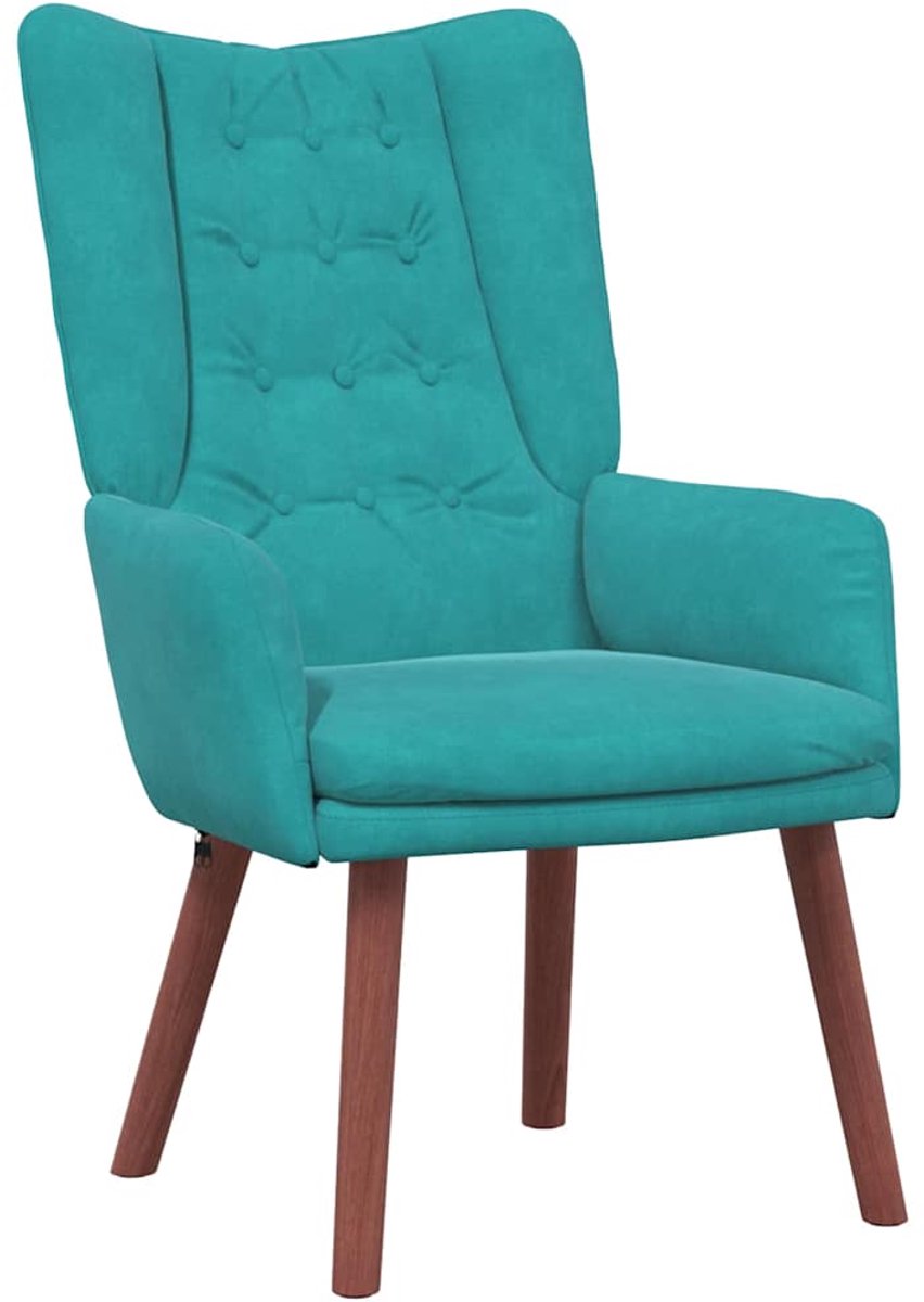 vidaXL Fauteuil - Turquoise - 63 - x - 67 - x - 94 - cm - Fluweel