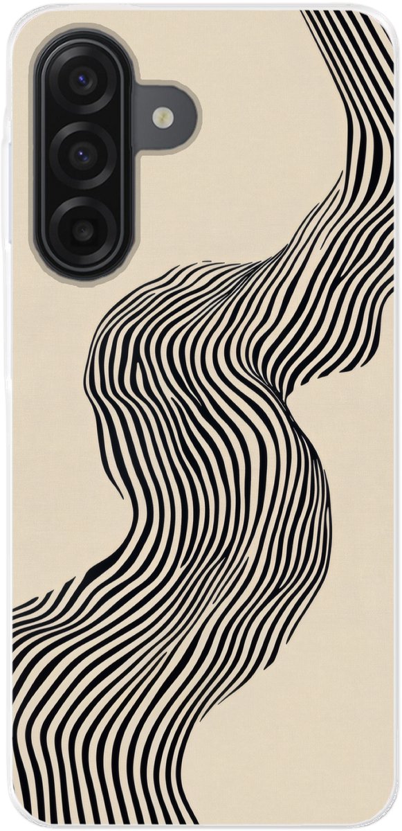 Telefoonhoesje Geschikt voor Samsung Galaxy A17 hoesje - Golvend - Lijnen - Abstract - Silhouet - Siliconen Telefoonhoesje Telefoonhoesje