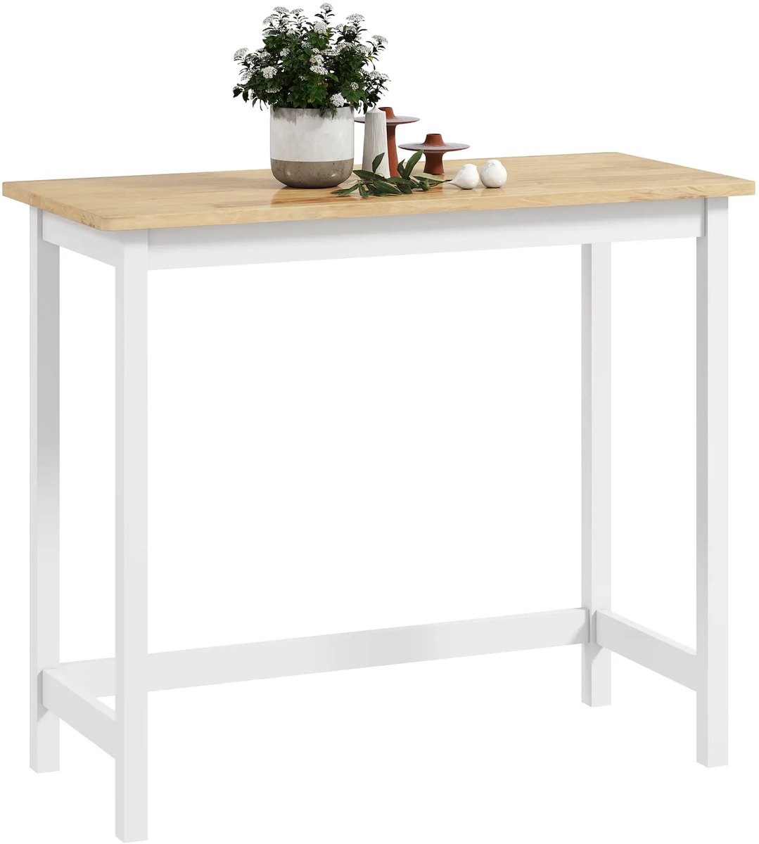 Bartafel keuken - Bartafel Set - Barkruk - Barstoel - Keukenstoel - Voetsteun - Wit