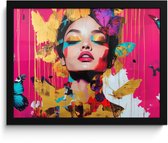 Affiche encadrée - Cadre photo 40x30 cm - Posters - Femme - Abstrait - Coloré - Cadre poster noir - Décoration - Décoration murale salon - Décoration murale chambre