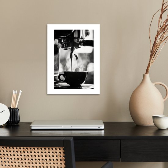 Affiche 30x40 cm - Coffee - Expresso - Machine à café - Tasse - Posters - Décoration murale cuisine - Décoration murale salon - Accessoires décoratifs - Décoration murale chambre