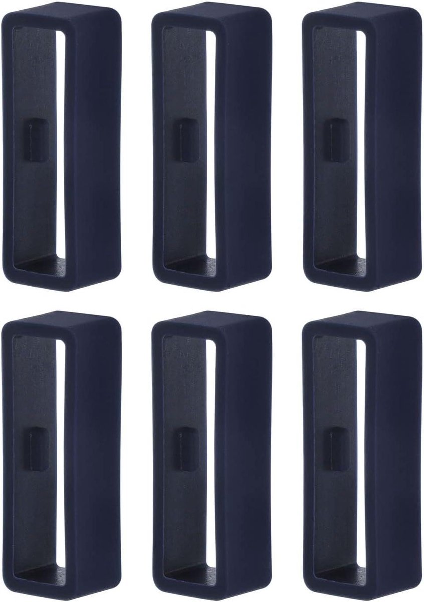 Horlogebandje gesp ringen 26 mm rubber houder siliconen blauw 6 stuks - Voor horlogeband