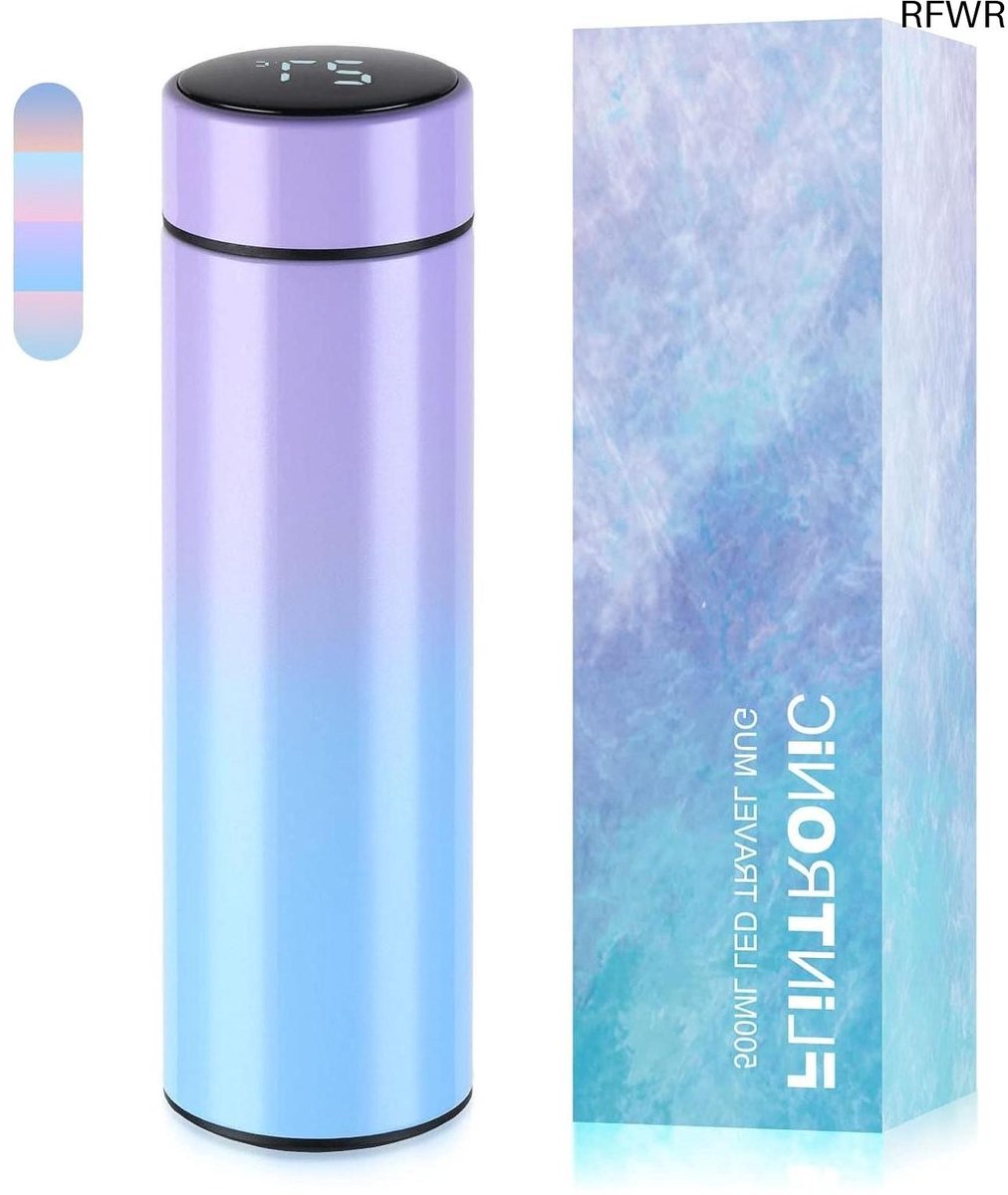RFWR® Vacuüm Isolerende Thermosfles met LED Temperatuurdisplay - 500 ML Roestvrij Staal