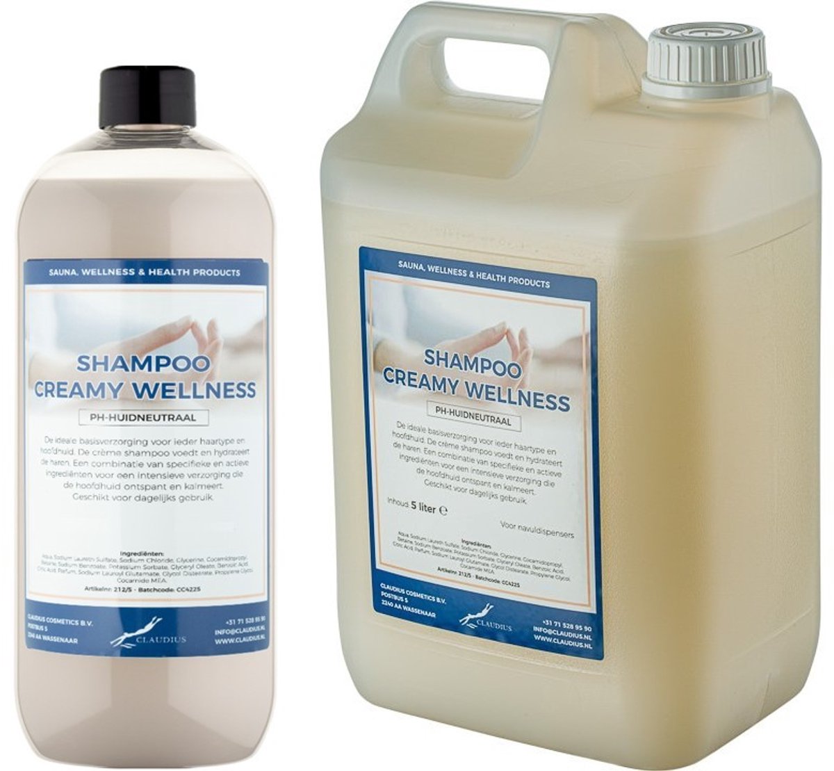 Shampoo Creamy Wellness - 1 liter (transparant) + Jerrycan 5 liter