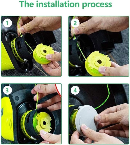10 stuks vervangende spoel geschikt voor Ryobi duimtrimmer - geschikt voor Ryobi One+AC80RL3/AC14HCA - snoerloze grastrimmer - 8 spoelen + 2 snijkappen, (geel) van Merkloos	 — afbeelding 3