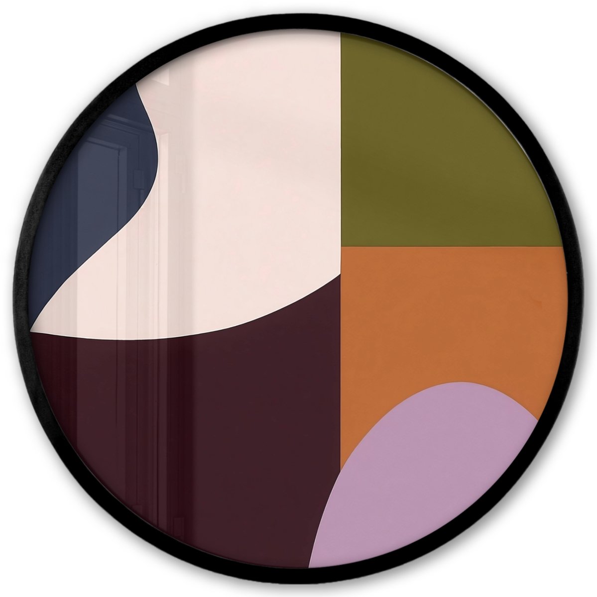 FrameYourWall Poster in lijst Rond - Fotolijst 40x40 cm - Posters - Vormen - Abstract - Kleuren - Vierkant - Ronde posterlijst zwart - Decoratie - Wanddecoratie woonkamer - Muurdecoratie slaapkamer