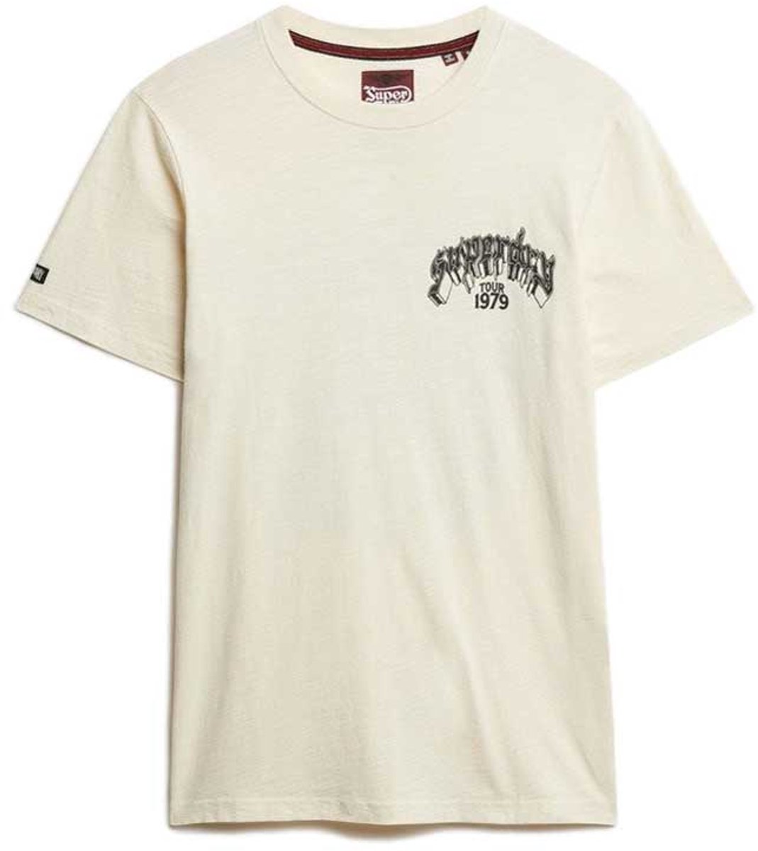 Superdry Biker Rock Relaxed T-shirt Heren T-shirts Creme