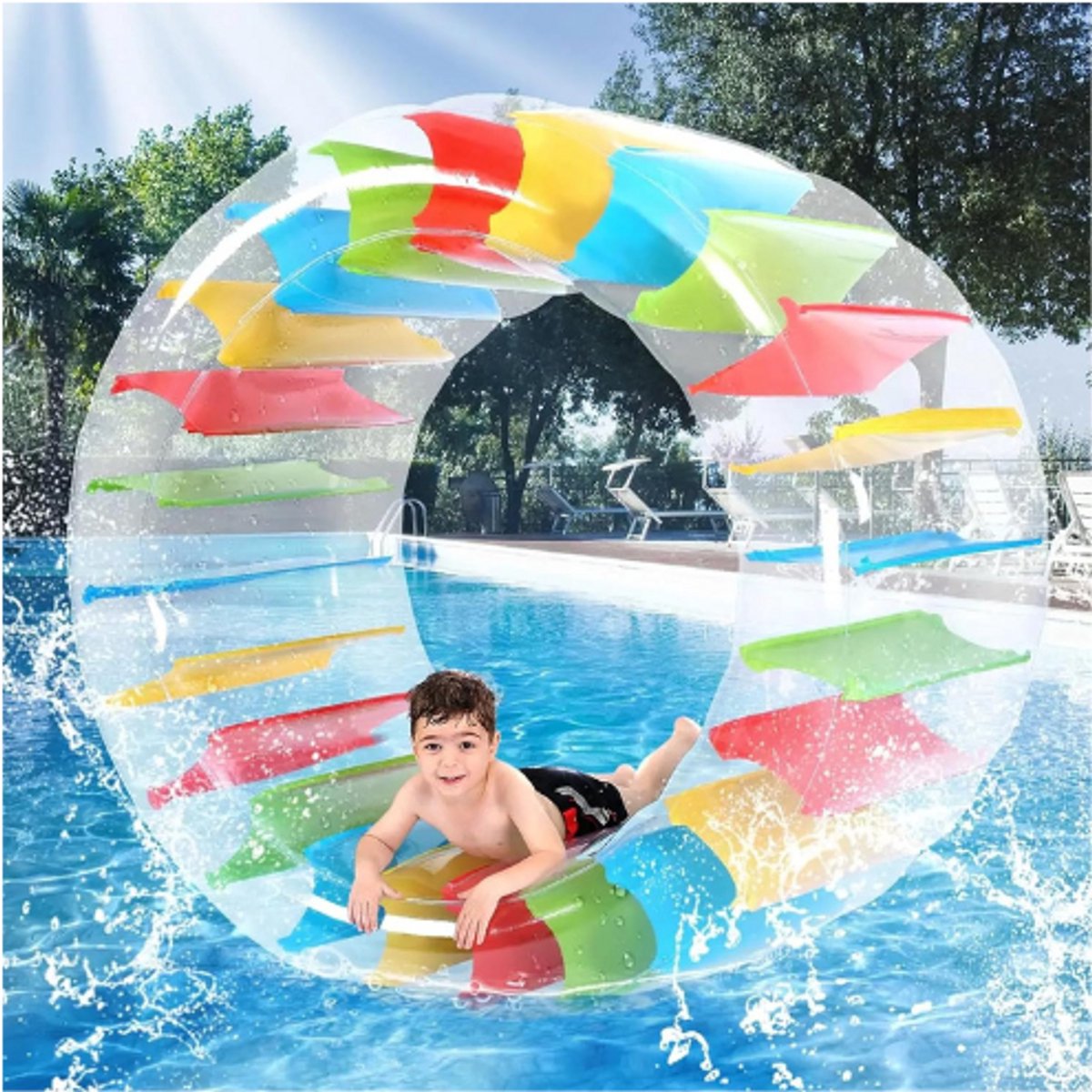 Opblaasbare Zwemring 119cm - Grote Waterwiel Zwembad Speelgoed - Inclusief Luchtpomp - Voor Kinderen En Volwassenen - Waterplezier Voor Iedereen