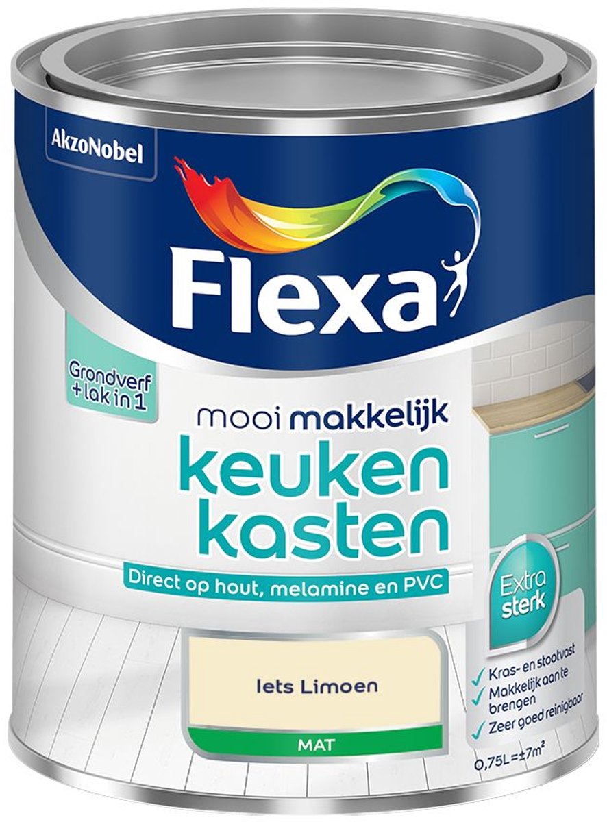 Flexa - Mooi Makkelijk Keukenkasten Mat - Iets Limoen - Mengverf - 0.75 L