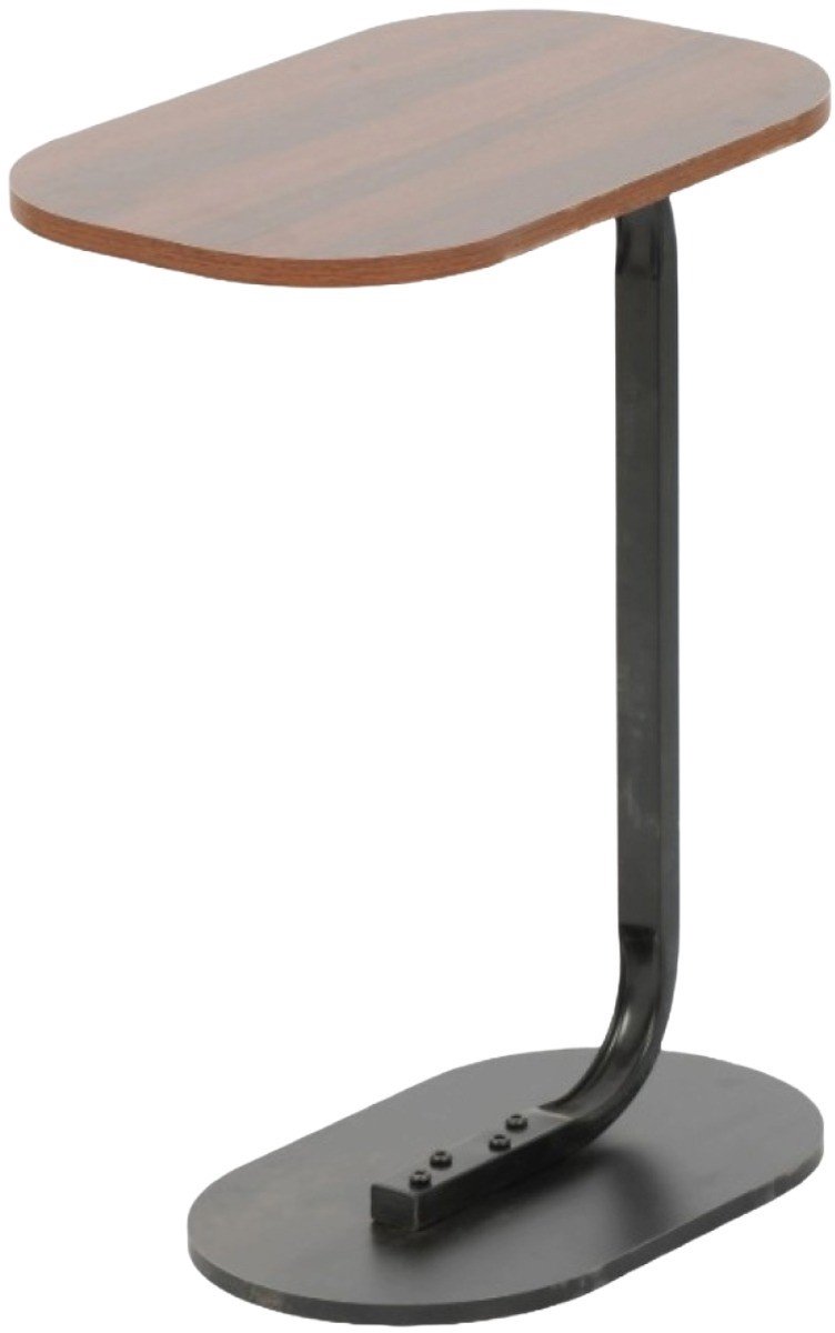 Ceruzo Bijzettafel - Bruin - Banktafel - Metaal met Hout - Koffietafel - C Shape - 45x28x60 cm