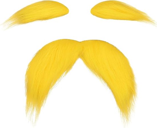 Foto: Halloween decoratie accessoires halloween accesoires halloween accessoires volwassenen gele snor wenkbrauwen nepbaard voor kinderen volwassenen feestgunst mannen vrouwen