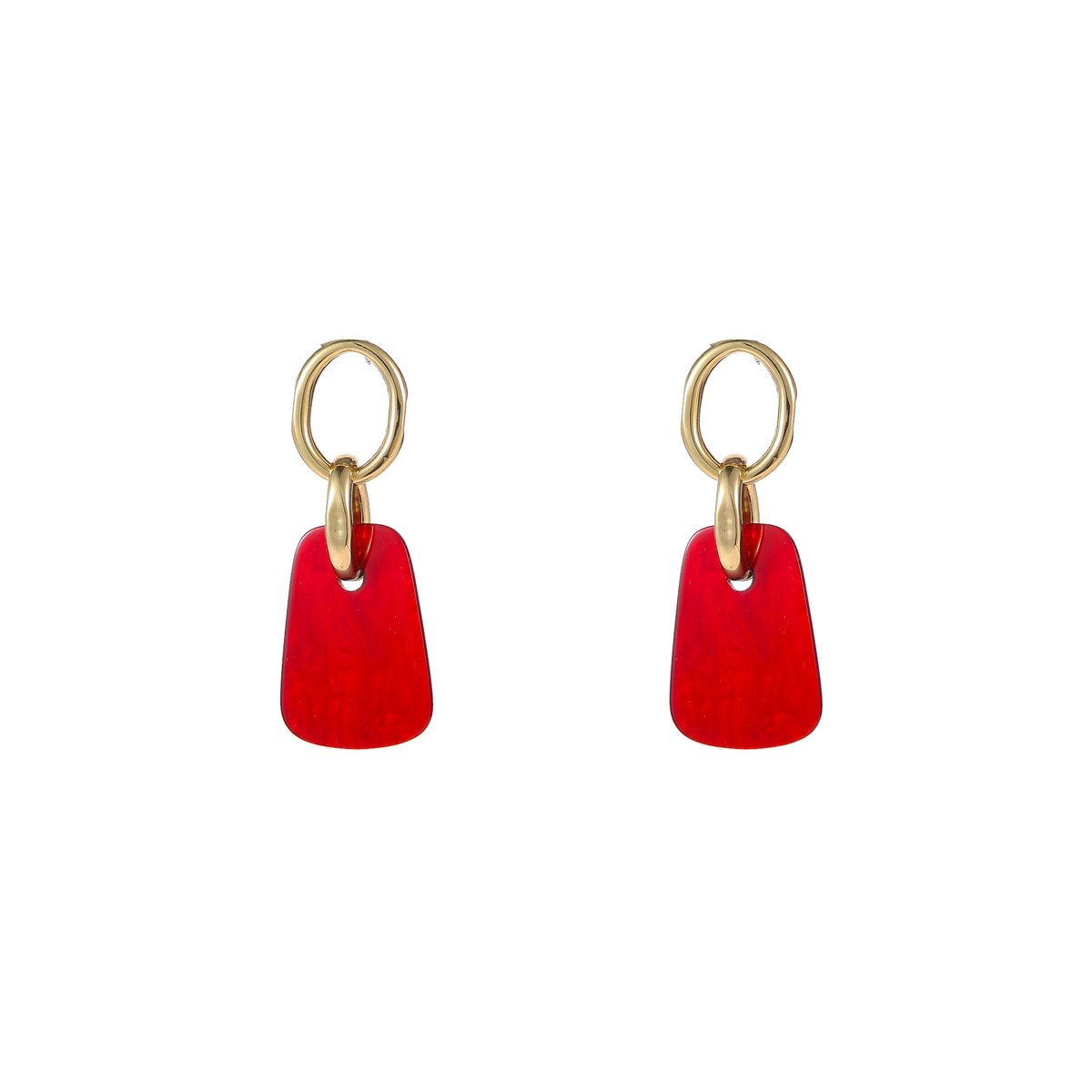 Go Dutch Label Oorknoppen Square Dangle Rood