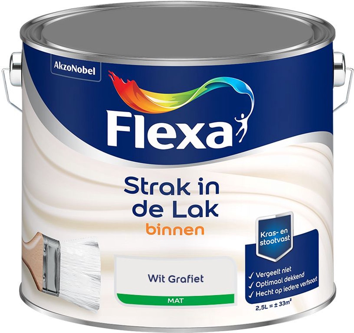 Flexa - Strak in de Lak Binnenlak Mat - Wit Grafiet - Mengverf - 2.5 L