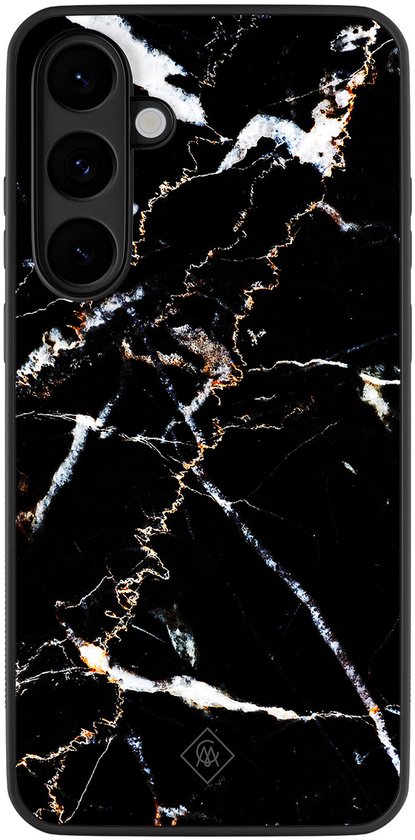 Coque Casimoda- Compatible avec Samsung Galaxy S25 FE - Marbre Zwart - Coque arrière en TPU Zwart - Marbre - Zwart