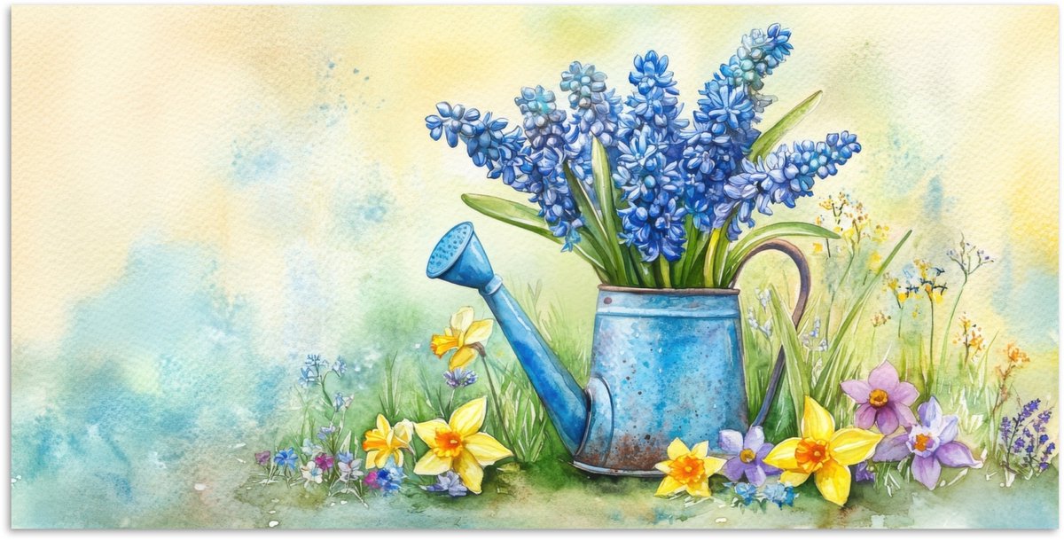 Poster 120x60 cm - Gieter - Lavendel - Bloesems - Posters - Kamer decoratie - Wanddecorati
