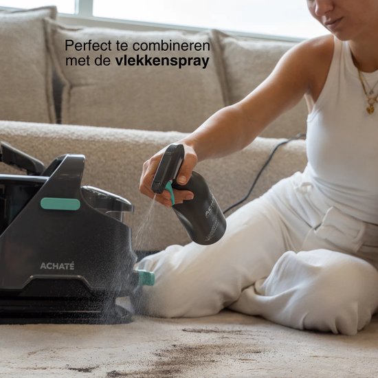 Nettoyeur de Tapis 600W/18Kpa pour Pulvériser, Récurer et Aspirer, Nettoyeurs Tapis et Moquettes avec Double Réservoirs pour Voiture, Rideaux et Coussins, Animaux de Compagnie