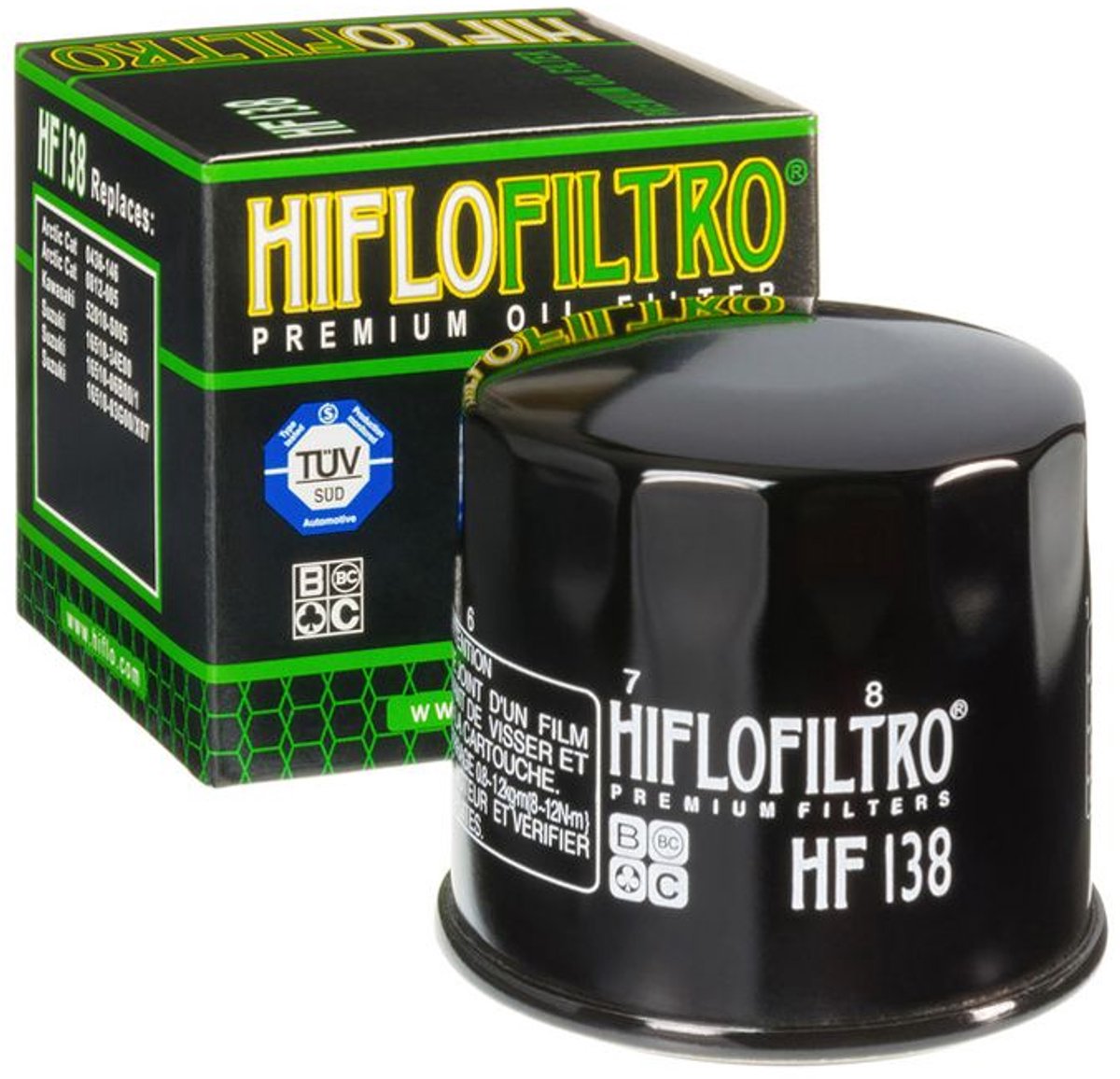 Oliefilter HF138 Origineel type van MOTOBLOUZ