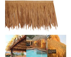 Kunstmatig riet - PE imitatie dakstro - Vlamvertragend en brandveilig - Op maat te knippen Voor het versieren van hekken, feestlocaties, bars en blokhutten (50 cm x 100 cm)