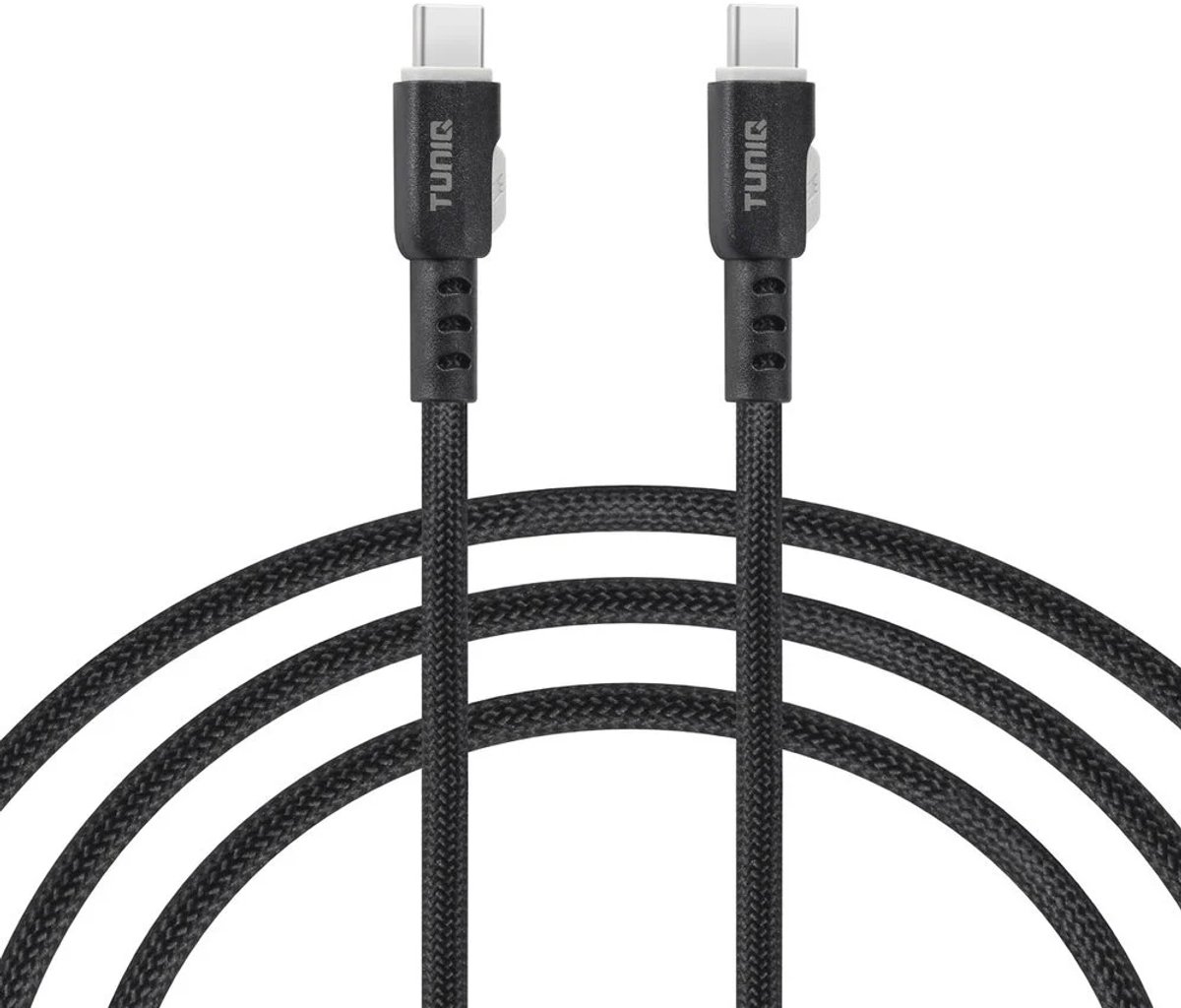 TUNIQ USB-C naar USB-C Kabel 100cm - Snelle oplaadkabel - Zwart