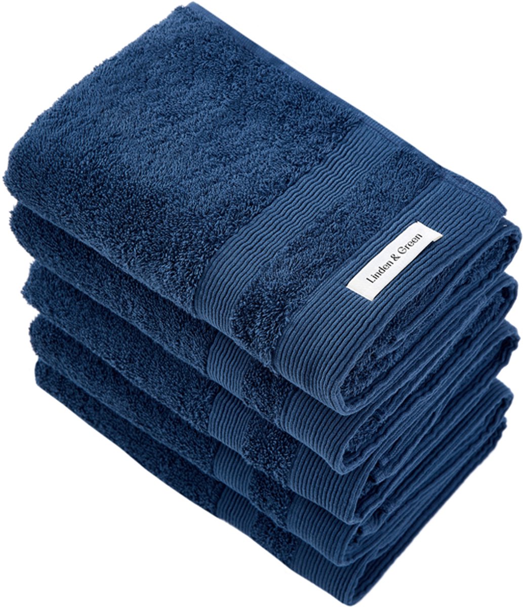 L&G - Handdoeken Set - 5-delig - 5 Handdoeken 50x100 cm - 100% Katoen - Blauwe Handdoek - Gastendoekjes