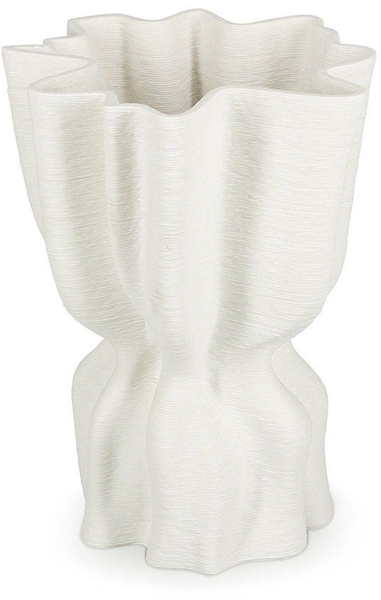 SP Collection Vaas 17x13,5xH22cm draped white Vea