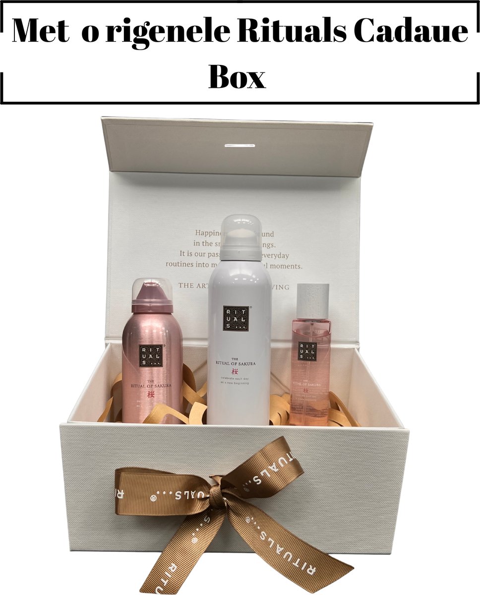Rituals of Sakura - Geschenkset - Douche Schuim 200 ml - BodyHair Mist 50 ml - Body Lotion 150 ml - Originele Rituals Cadeaubox