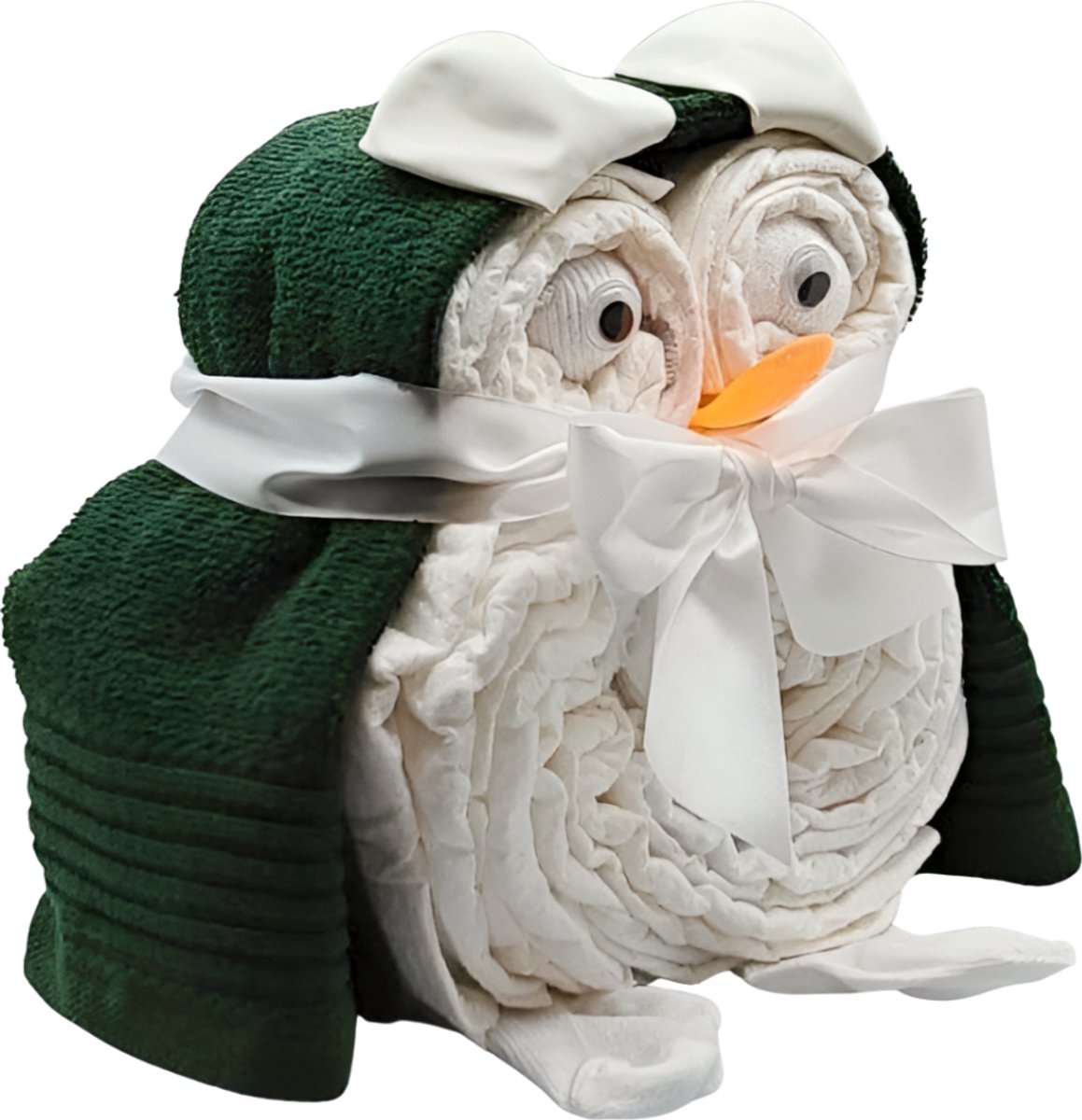 De Zoetebekjes® - Luiertaart - Pampertaart - Kraamcadeau - Uiltjesknapper - Donker Groen
